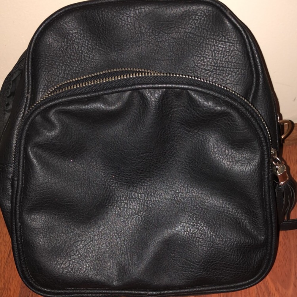 Black mini backpack